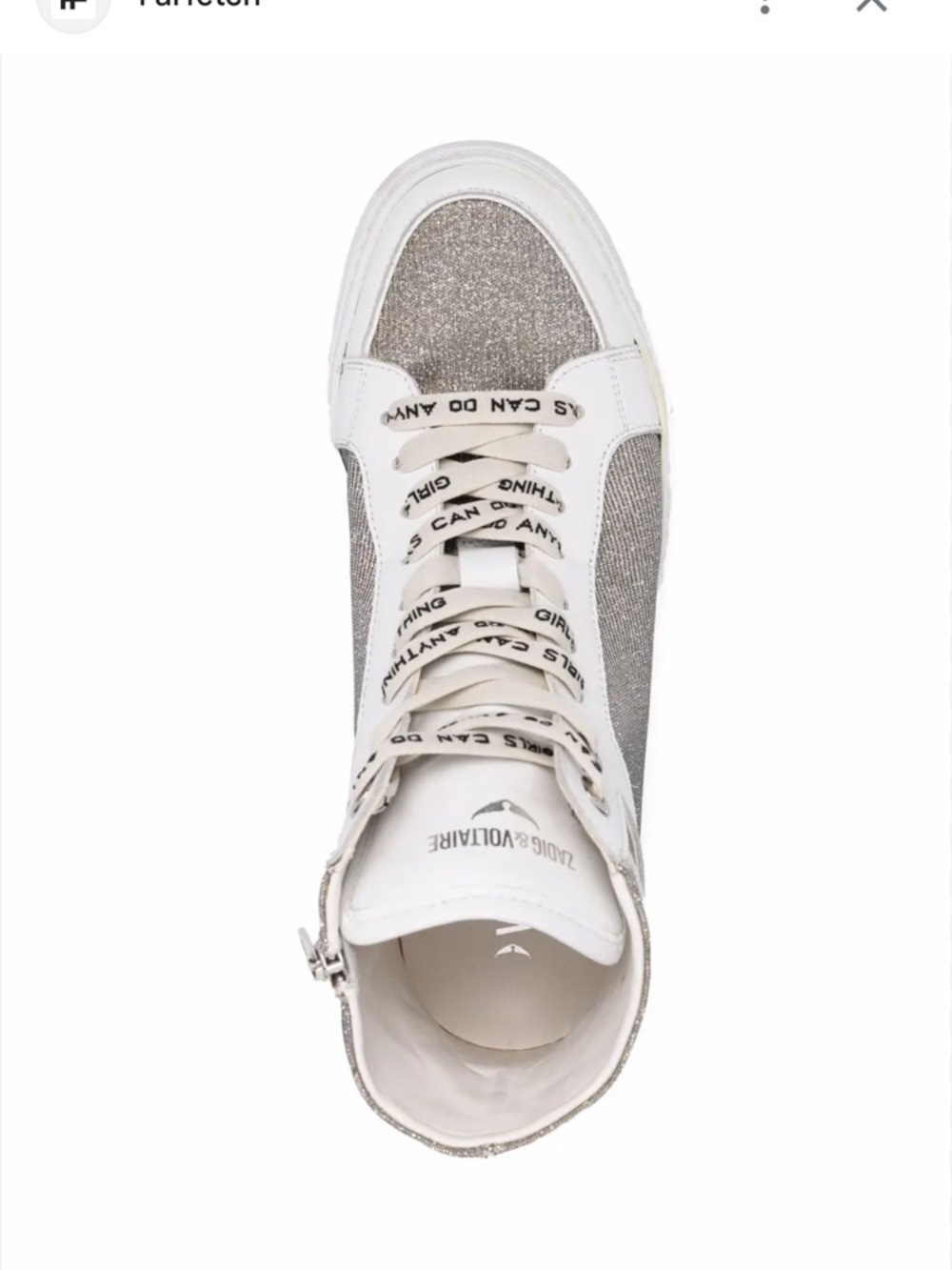 $448 -Zadig & Voltaire ZV1747 High Flash
Sneakers Size 36 Hightop Silver Shoes - Picture 6 of 11
